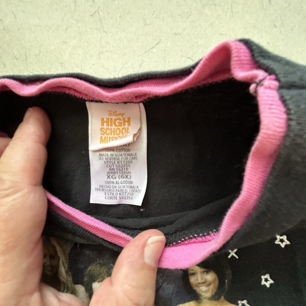 Disney High School Musical Kids Shirt Black Pink‎ Polka Dot Layered Tee Size 6X - Picture 6 of 9